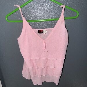 T&G Pink Tiered Ruffle Cami Tank Top